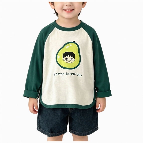 KPOPLK Fall T-Shirts for Kids Girl 1T 2T 3T 4T 5T Long Sleeve Crewneck Tee Top Toddler Girls Lounge Cute Clothes Dark Green,Size 7-8 Years