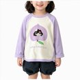 thumbnail image 1 of KPOPLK Fall T-Shirts for Kids Girl 1T 2T 3T 4T 5T Long Sleeve Crewneck Tee Top Toddler Girls Lounge Cute Clothes Purple,Size 2-3 Years, 1 of 8