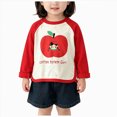 thumbnail image 1 of KPOPLK Fall T-Shirts for Kids Girl 1T 2T 3T 4T 5T Long Sleeve Crewneck Tee Top Toddler Girls Lounge Cute Clothes Red,Size 7-8 Years, 1 of 9