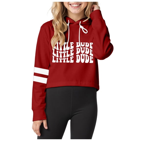 KPOPLK Fleece Hoodie, Hooded Sweatshirt for Boys, Pullover Sweatshirt(5-6 Y,Red)