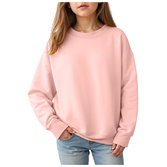 KPOPLK Fleece Pullover Hoodie Little Kid to Big Kid Sizes (4-18-20)(18-24 Months,Light Pink)