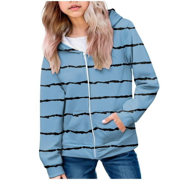 KPOPLK Frozen Stitch Princess Minnie Mickey Spiderman Girls/Boys Zip Up Hoodie Fall Zipper Sweatshirt Jacket Toddler-Big Kid(7-8 Years,Blue)