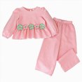 thumbnail image 1 of KPOPLK Girl Clothes Outfit Cute Print Long Sleeve T-Shirts Top Straight Pants Little Girls Clothing Set,Size 6-7 Years, 1 of 9
