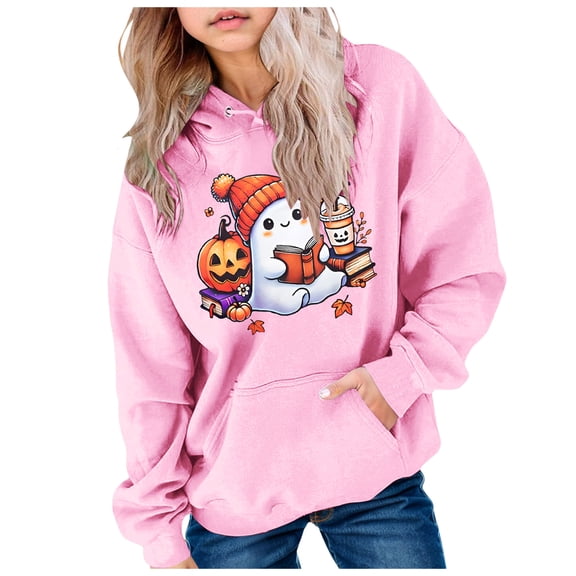 KPOPLK Girl Zip up Hoodie Sweatshirt Soft Fuzzy Fleece Jacket with Pocket for Girls 5-49 Years(9-10 Years,Pink)