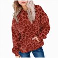 thumbnail image 1 of KPOPLK Girl's Graphic Hoodie for Kids Long Sleeve Sweatshirts Pullover Tops Brick Red,Size 3-4 Years, 1 of 5