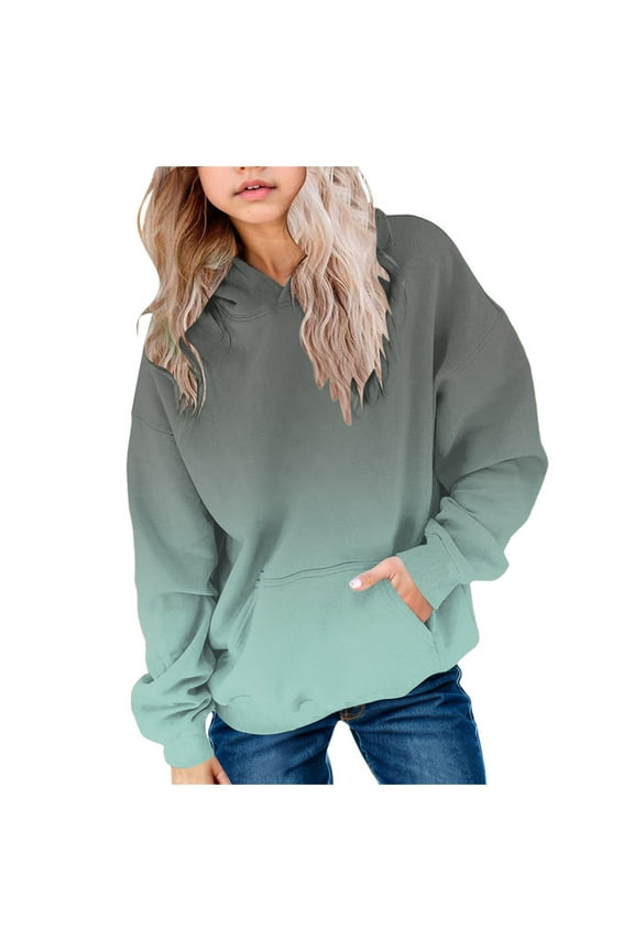 Girl's Rainbow & Unicorn Cotton Hoodie Tie dye Printed Sweatshirt Pullover Tops for Toddlers Girls(140,Light Green)