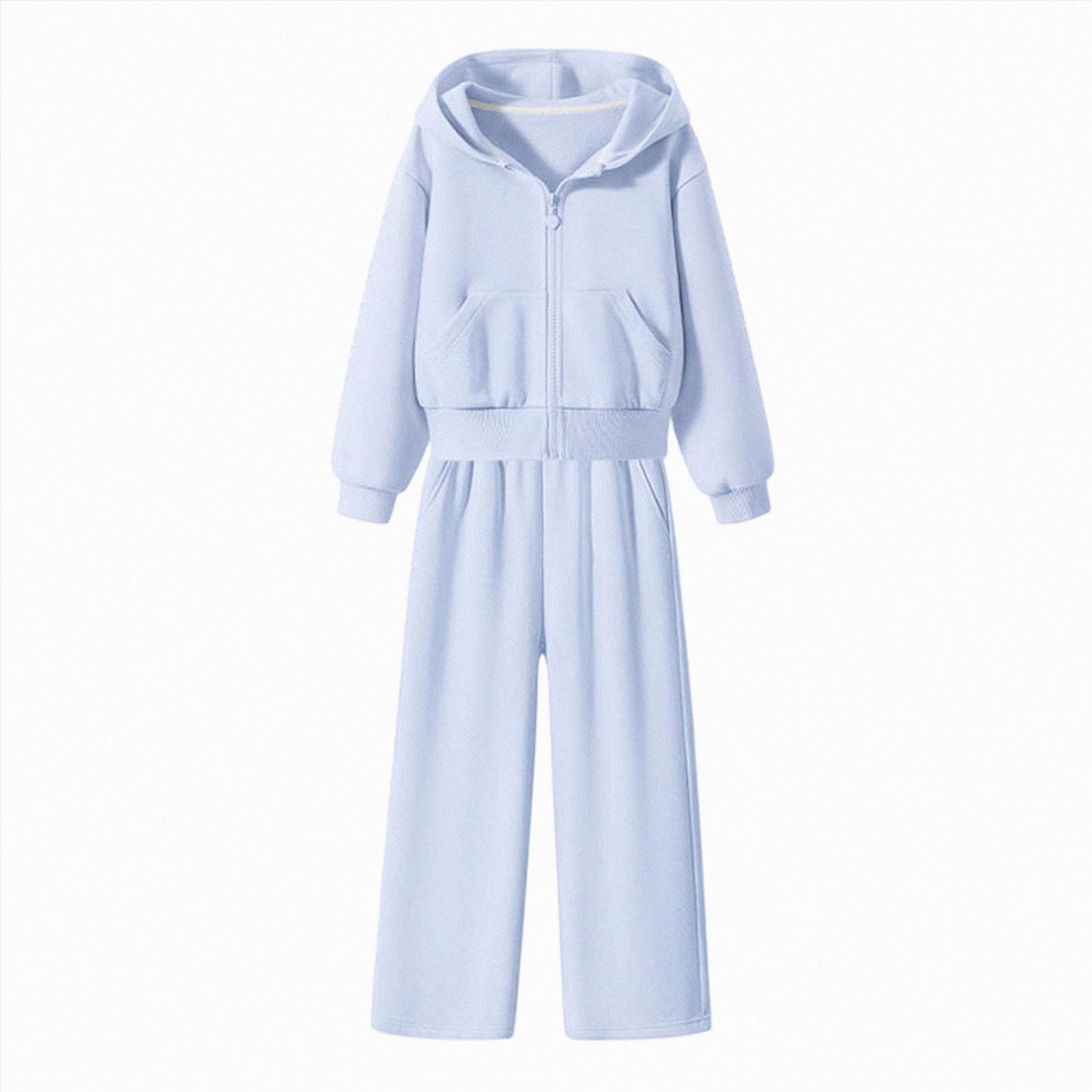 KPOPLK Girls 2 Piece Tracksuit Outfits 4-14 Years Long Sleeve Zip-Up ...