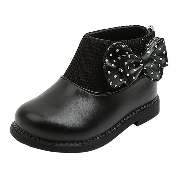 KPOPLK Girls Boots Ankle Booties for Toddlers with and Side Zipper for Easy Wear Windproof Short Boots for All-Day Comfort(6,Black)