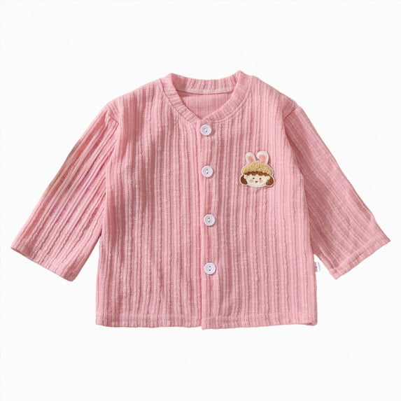 KPOPLK Girls Cardigan Sweater Button Argyle Knit School Uniform 1-14Y Long Sleeve Crew Neck Ribbed Knitted Cardigan Soft Stretch Fabric Casual Clothes Pink Size 6-7 Years