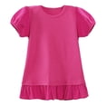 thumbnail image 1 of KPOPLK Girls Casual T Shirts Crewneck Top Short Sleeve Summer Shirt Loose Fit Solid Basic Tee 5-12Y Size 5-6 Years,Hot Pink, 1 of 7
