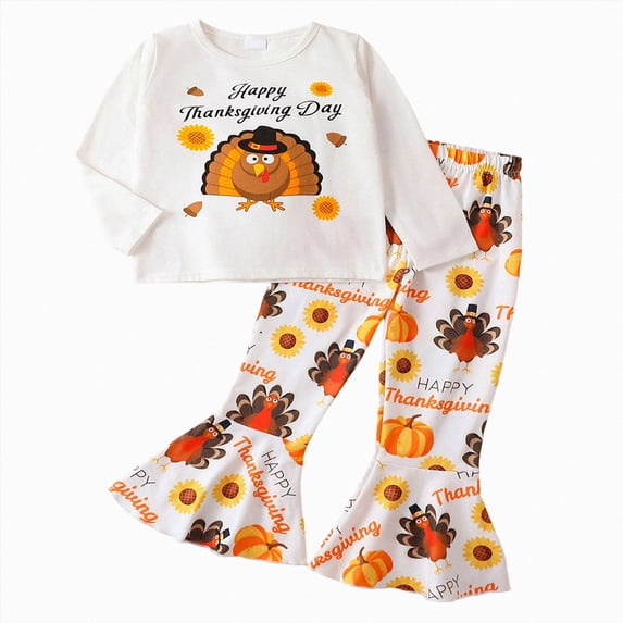 KPOPLK Girls Clothes Little Girl Outfits Fall WInter Long Sleeve Flare Pants Set for 4T 5T 6T 7T Girl Clothing Set,Size 4-5 Years