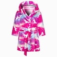 thumbnail image 1 of KPOPLK Girls Fleece Hooded Robes for 3-12Years Kids Warm Bath Robe for Girls Soft Fuzzy Bathrobe(7-8 Years,Red), 1 of 6