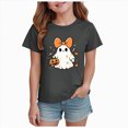 thumbnail image 1 of KPOPLK Girls Halloween T-Shirt Crewneck Short Sleeve Cute Print Shirt Kids Casual Top,Size 11-12 Years, 1 of 7