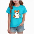 thumbnail image 1 of KPOPLK Girls Halloween T-Shirt Crewneck Short Sleeve Cute Print Shirt Kids Casual Top,Size 2-3 Years, 1 of 7