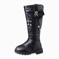 thumbnail image 1 of KPOPLK Girls' Leather Knee High Boots Bow Fashion Pendant Non-Slip Princess Boots Thick Sole Dress Boots(10,Black), 1 of 7