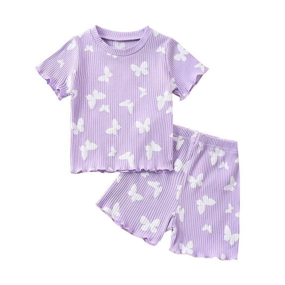 KPOPLK Girls Outfit Baby Girl Summer Baby Clothes Infant 9 12 18 24 Months Spring Short Sleeve Shirt Tops Cute Shorts Set,Sizes 12-18 Months