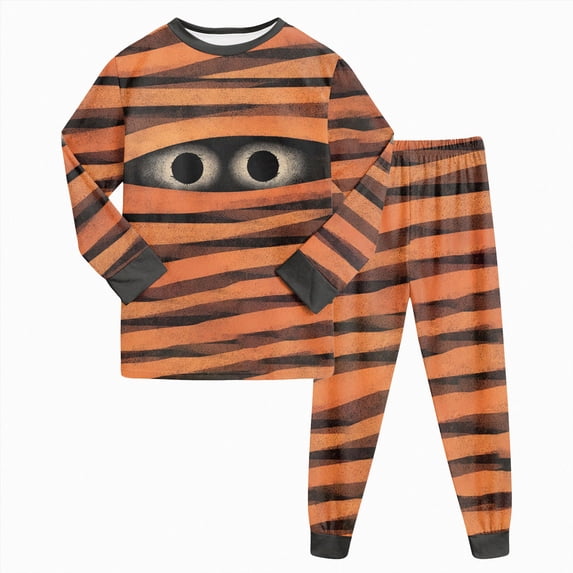 KPOPLK Girls Pajama Set Long Sleeve Top Long Pants Pajamas Kids Halloween Cute Pattern Pj Sets Sleepwear for 2-8Y,Size 2-3 Years