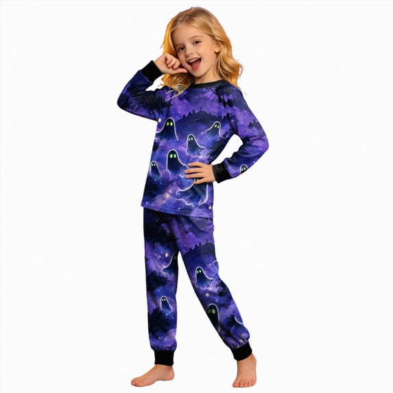 KPOPLK Girls Pajamas - 2 Piece Long Sleeve Halloween Pajamas and Pants Set 2-8 Years Kids Outfit Set,Size 8-9 Years