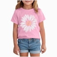 thumbnail image 1 of KPOPLK Girls Short Sleeve Shirts,Athletic T-Shirts,Basic Summer Tee Tops,Causal Round Neck Shirts for Kids Size 3-4 Years,Pink, 1 of 4