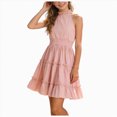 thumbnail image 1 of KPOPLK Girls Summer Dress Teen Ruched Ruffled Tween Skirt Summer Girls Flowy Swing Layered Beach Vacation Mini Cami Dresses 4-14Y(9-10 Years,Red), 1 of 8