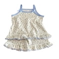 thumbnail image 1 of KPOPLK Girls Tank Top Pajamas Summer Baby Girls Cotton Shorts PJS Set Infant Clothes for Tween/Teens Blue Size 12-18 Months, 1 of 4