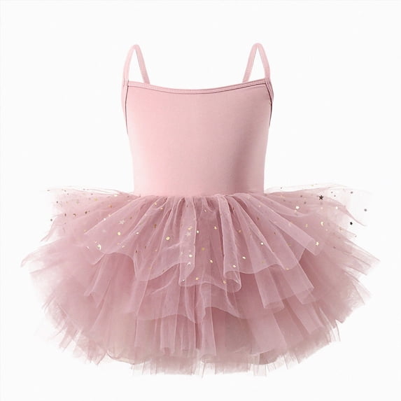 KPOPLK Girls Toddler Ballet Tutu Skirt Leotards V Neck Camisole Dress Dance Outfit Ballerina Gradient(Brick Red&1,4-5 Years)