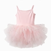 KPOPLK Girls Toddler Ballet Tutu Skirt Leotards V Neck Camisole Dress Dance Outfit Ballerina GradientStyle3,18-24 Months