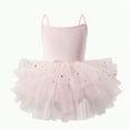 thumbnail image 1 of KPOPLK Girls Toddler Ballet Tutu Skirt Leotards V Neck Camisole Dress Dance Outfit Ballerina Gradient(Pink&4,4-5 Years), 1 of 4