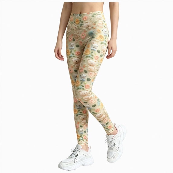 KPOPLK Girls Yoga Leggings Flared High Waisted Pants for 3-12 Years Teen Slim Workout Legging Pants Brown,Size 9-10 Years
