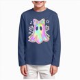 thumbnail image 1 of KPOPLK Halloween Shirts for Kids Boys Girls Ghost Tshirt Long Sleeve Funny Tee Tops Toddler Halloween Tshirt(3-4 Years,Navy), 1 of 5