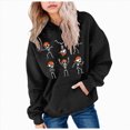 thumbnail image 1 of KPOPLK Halloween Sweatshirts for Teen Girls Kids Long Sleeve Hoodie Cute Skeleton Print Hoodie Drawstring Pullover Kids Clothes Black,Size 7-8 Years, 1 of 4