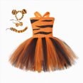 thumbnail image 1 of KPOPLK Halloween Toddler Kids Animal Performance Girls Mesh Tulles Dress with Hair Hoop Beast Clothes Dress up Outfits,Size 5-6Years, 1 of 6