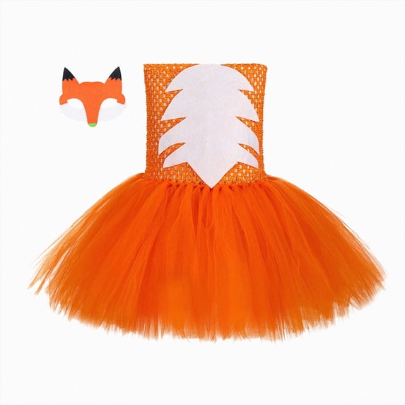 KPOPLK Halloween Toddler Kids Animal Performance Girls Mesh Tulles Dress with Hair Hoop Beast Clothes Dress up Outfits,Size 7-8Years