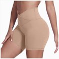 thumbnail image 1 of KPOPLK High Waisted Biker Shorts for Women - 8"/5"/3" Soft Black Spandex Shorts for Workout Volleyball Yoga Dance Shorts,Beige,Size L, 1 of 4