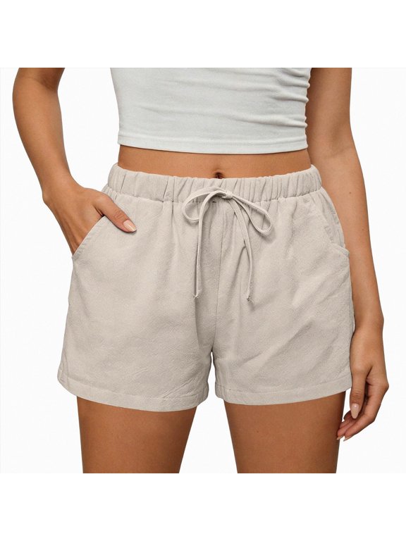 Hight Waisted Split Running Shorts for Women 4" - Comfy Quick Dry Workout Athletic Shorts Gym Track Shorts Size S,Khaki