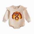thumbnail image 1 of KPOPLK Holiday Baby Girl Bodysuit Long Sleeve Cartoon Bubble Romper with Christmas Halloween Thanksgiving 3 6 9 12 Months(Brown,12-18 Months), 1 of 6