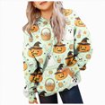 thumbnail image 1 of KPOPLK Hoodies for Teen Girls Long Sleeve Cute Halloween Sweatshirts Hooded Graphic Print Sweatshirt Preppy Clothes Fall Winter Khaki,Size 7-8 Years, 1 of 6