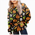 thumbnail image 1 of KPOPLK Hoodies for Teen Girls Long Sleeve Cute Halloween Sweatshirts Hooded Graphic Print Sweatshirt Preppy Clothes Fall Winter Yellow,Size 4-5 Years, 1 of 6