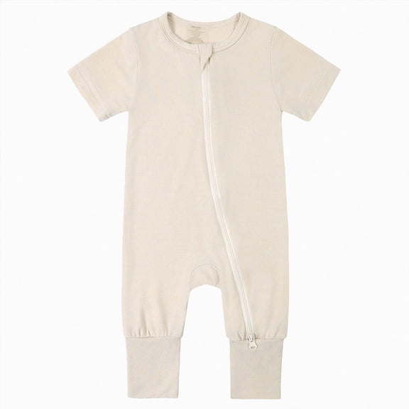 KPOPLK Baby Boy Golf Outfit Crew Neck Embroidery Golf Cart Romper Jumpsuit Patchwork Long Sleeve One Piece Playsuit(Beige,0-3 Months)