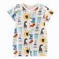 thumbnail image 1 of KPOPLK Infant Baby Boy Short Sleeve Romper Jumpsuit Cute Cartoon Print One Piece Clothes Summer Outfit for Toddler Boys 0 3 6 9 12 18 24 Months(12-18 Months,Light Yellow), 1 of 4