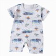thumbnail image 1 of KPOPLK Infant Baby Boys Summer Romper Pajama Car Print Jumpsuit Toddler Newborn Boy Bodysuit Playsuit PJM Sleepwear 6 12 18 24 Months Size 18-24 Months,Blue, 1 of 4