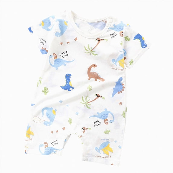 KPOPLK Infant Baby Boys Summer Romper Pajama Car Print Jumpsuit Toddler Newborn Boy Bodysuit Playsuit PJM Sleepwear 6 12 18 24 Months Size 18-24 Months,Light Blue