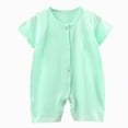 thumbnail image 1 of KPOPLK Infant Baby Boys Summer Wallfe Romper Striped Jumpsuit Toddler Newborn Boy Bodysuit Playsuit 3 6 12 18 24 Months(12-18 Months,Light Green), 1 of 4