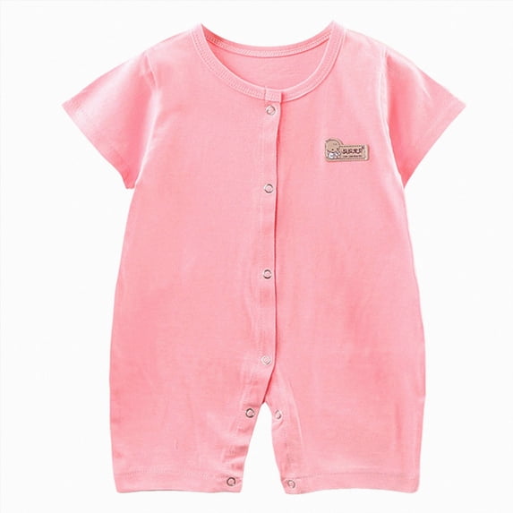 KPOPLK Infant Baby Boys Summer Wallfe Romper Striped Jumpsuit Toddler Newborn Boy Bodysuit Playsuit 3 6 12 18 24 Months(6-12 Months,Pink)