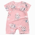 thumbnail image 1 of KPOPLK Infant Baby Girl Fall Outfit Sweatshirt Romper Short Sleeve Jumpsuit Newborn Clothes 0-18M Size 6-12 Months,Pink, 1 of 6