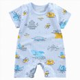 thumbnail image 1 of KPOPLK Infant Baby Girl Fall Outfit Sweatshirt Romper Short Sleeve Jumpsuit Newborn Clothes 0-18M Size 6-12 Months,Sky Blue, 1 of 6