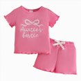 thumbnail image 1 of KPOPLK Infant Baby Girl Summer Outfits 2Pcs Set Short Sleeve Flower Embroidery Tee Top Casual Denim Shorts Clothes(9-12 Months,Hot Pink), 1 of 7