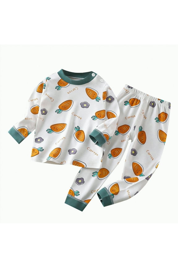 Toddler Kids Junior Soft Bamboo Pajamas Tie Dye Long Winter Pjs 2pcs Set(Style3,5-6 Years)