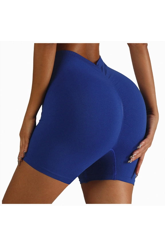 Infinity Seamless Workout Shorts High Waist Biker Shorts for Women Athletic Gym Running Pilates Yoga Sport Short,Blue,Size M