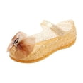 thumbnail image 1 of KPOPLK Jelly Sandals for Girls,Closed Toe Princess Costume Summer Dress Shoes Summer Beach Flat Sandals for Toddler/Little Kid/Big Kid Size 9,Gold, 1 of 9